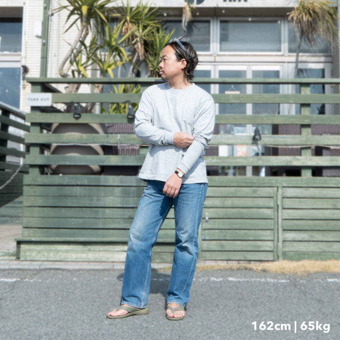 BULL ロンT（袖リブ）：レギュラー グレー